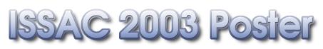 ISSAC 2003 Poster